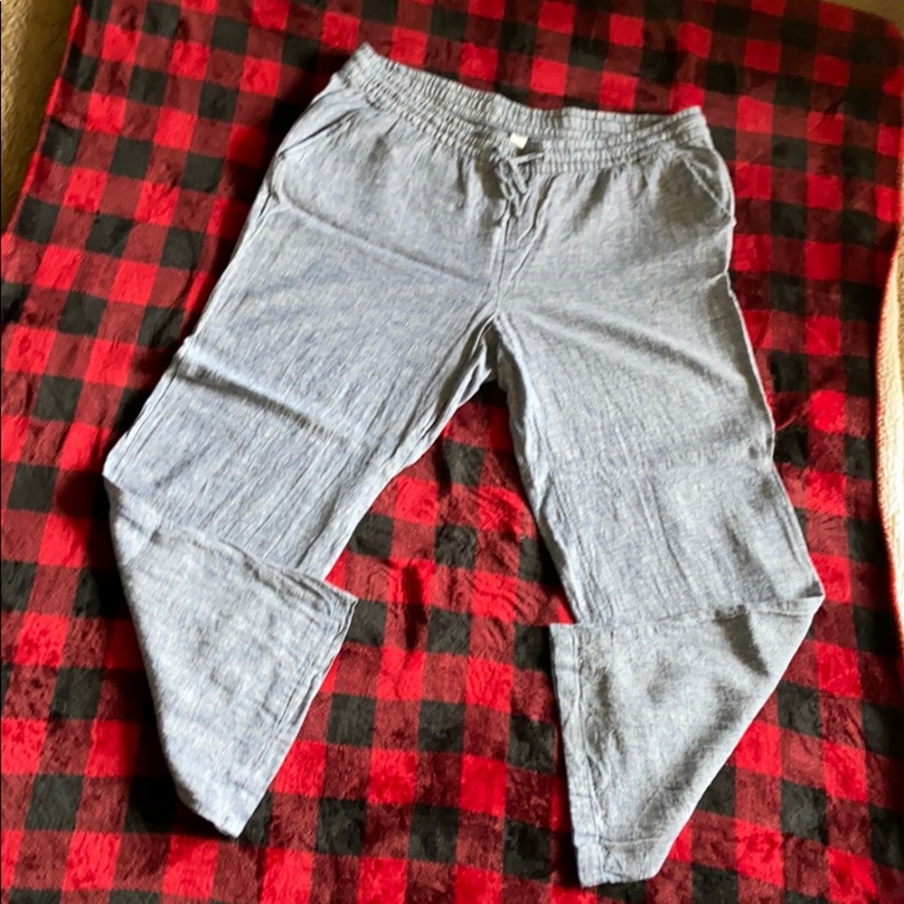 Old navy blue linen pants